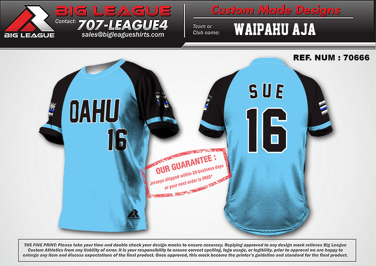 Waipahu Aja - Black Sleeve - Baseball